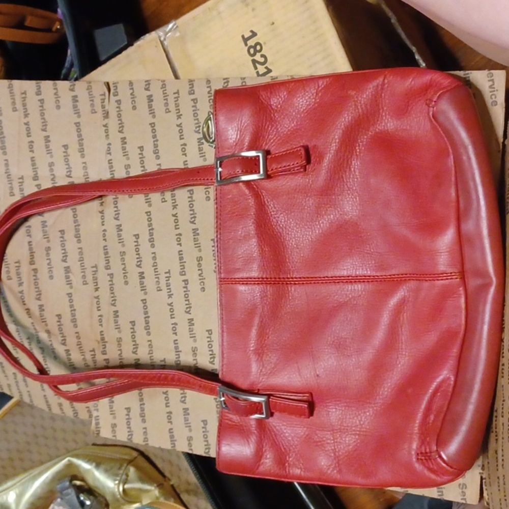 Red Great American Leatherworks purse